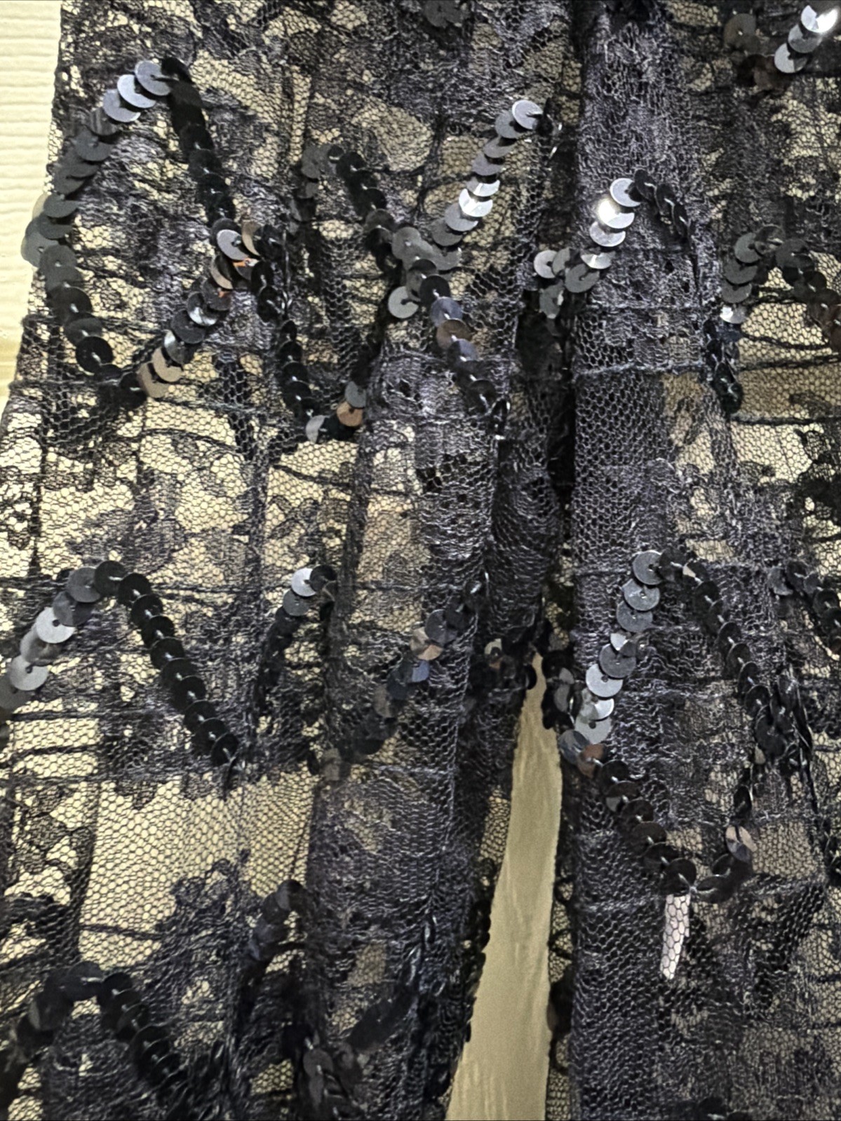 Long Sleeve Lace Black Sequin Dress Unbranded Size 6 Dry Clean Only