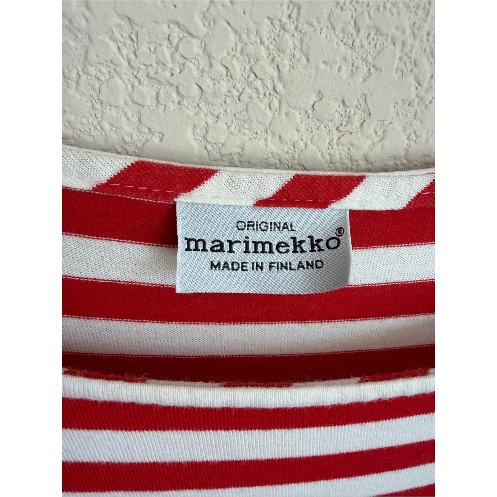 Marimekko Finland Tasaraita Red White Stripe Cotton Tank Maxi Dress S/M Resort