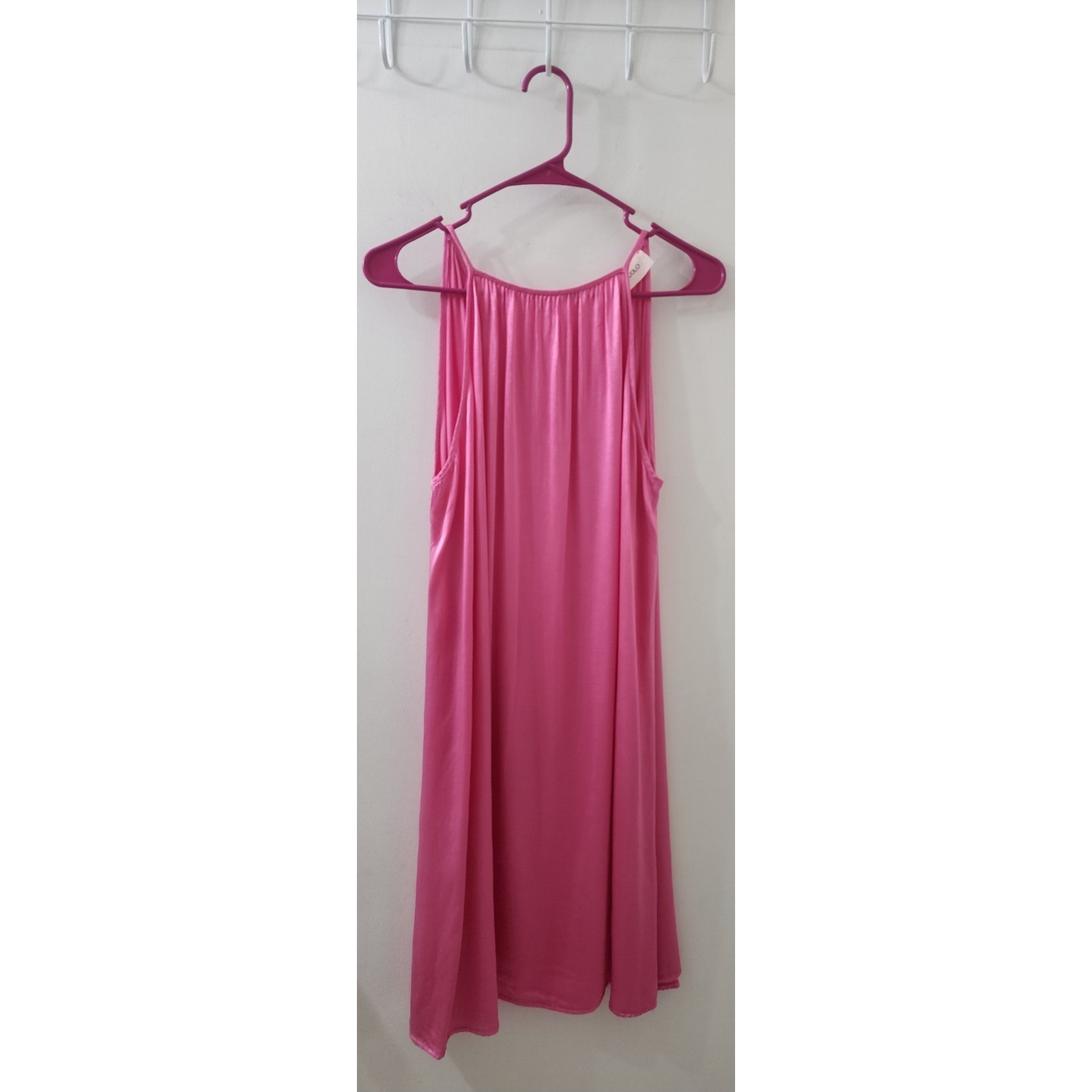 Vicolo Pink Viscose Mini Dress Sleeveless Deep V Back Made in Italy One Size