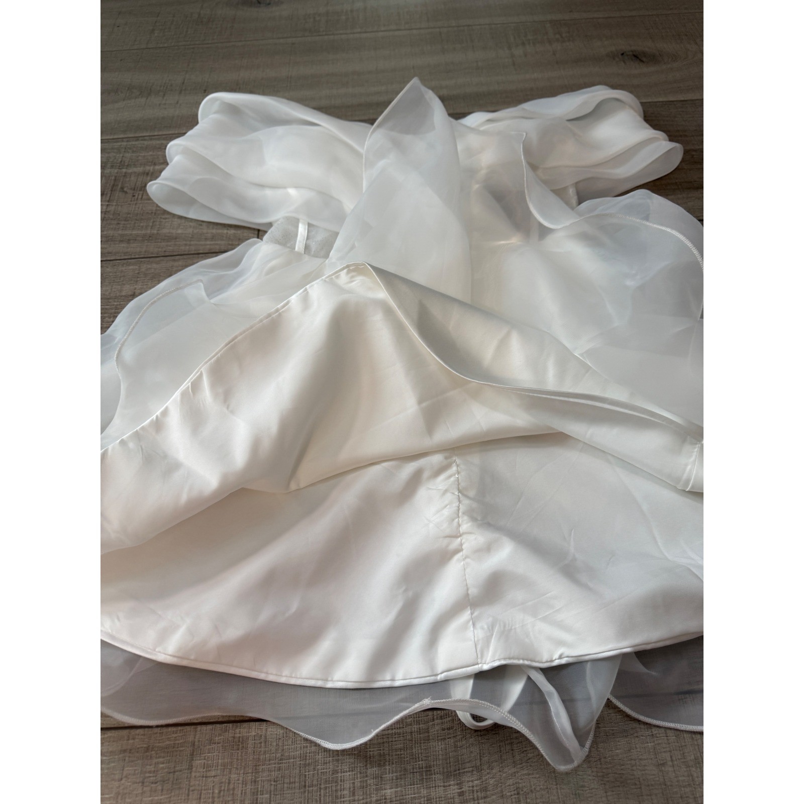 White Organza Off Shoulder Corset Mini Dress Glitter Mesh Lace Up Back Skater