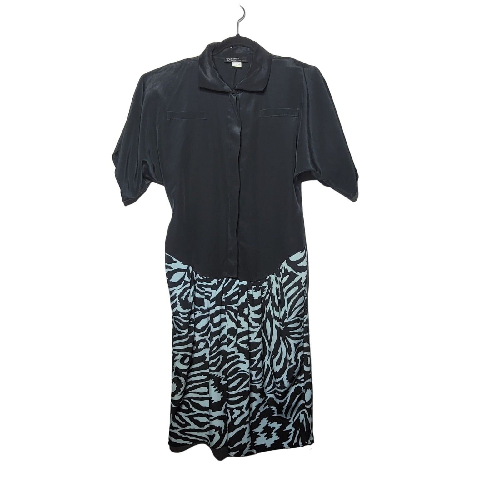 Vintage 90’s Dawn Joy Fashions Women’s Animal Print Collared Button Dress 11/12