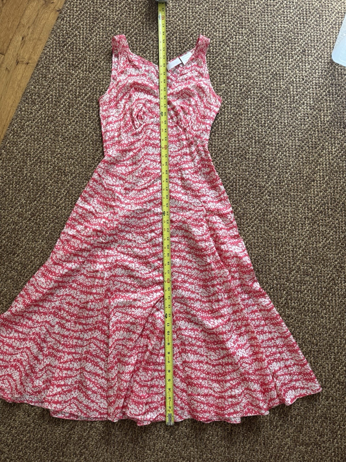 Nicole Farhi Silk Maxi Dress SZ (4) Side Zip Full Skirt Unlined Lightweight