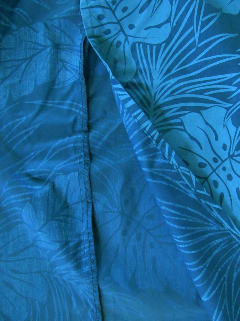 NEW Slimming Blue Monstera Leaf Wrap Dress w/ Cap Sleeves, Poly-Cotton Blend