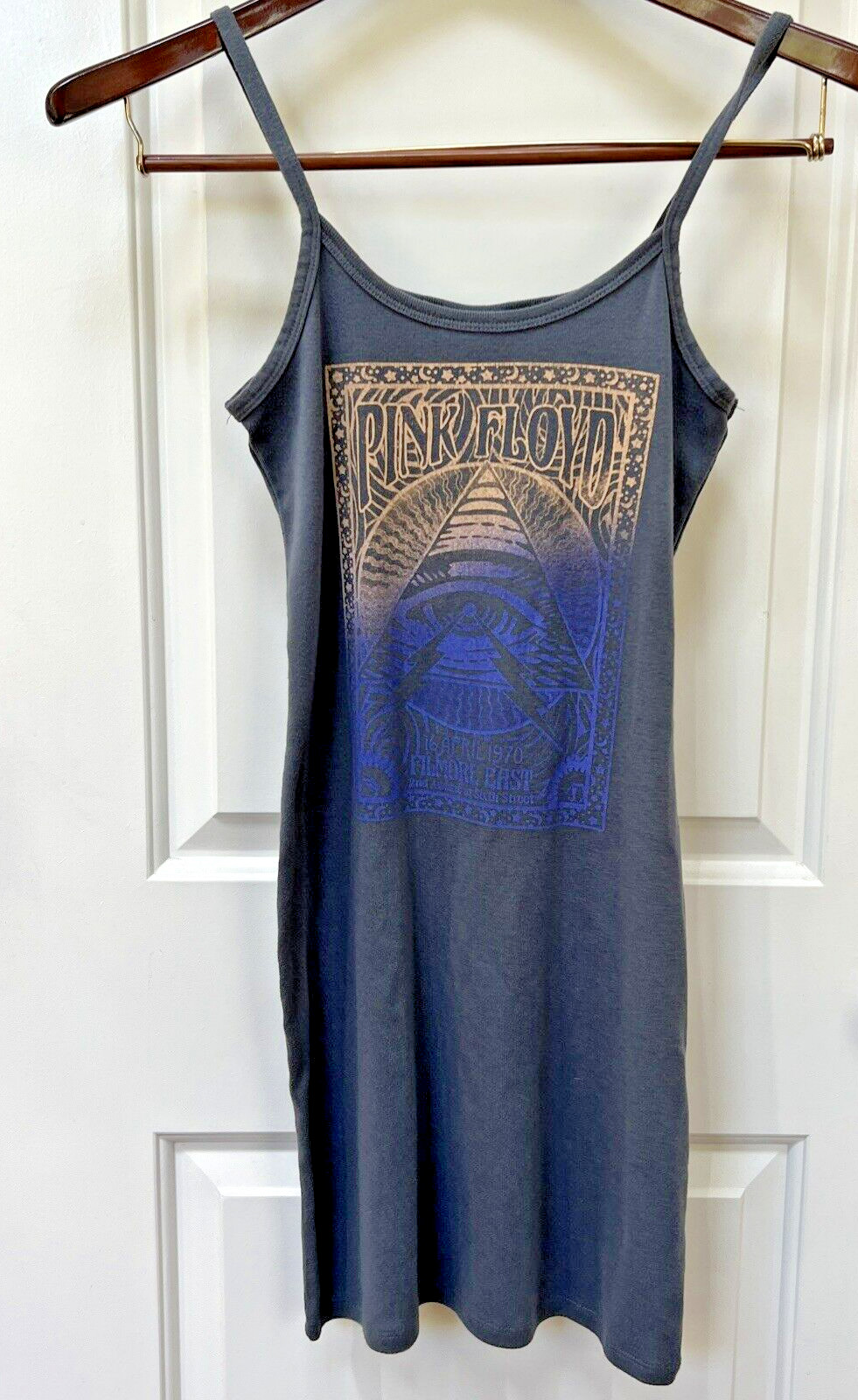 Grayson Threads Pink Floyd Dress Women Large Grey Knit Graphic Straps Concert