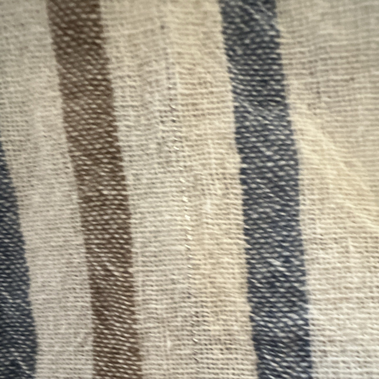 Due Per Due Blue/White/Beige Striped 100% Linen Scoop Neck Sleeveless Dress M
