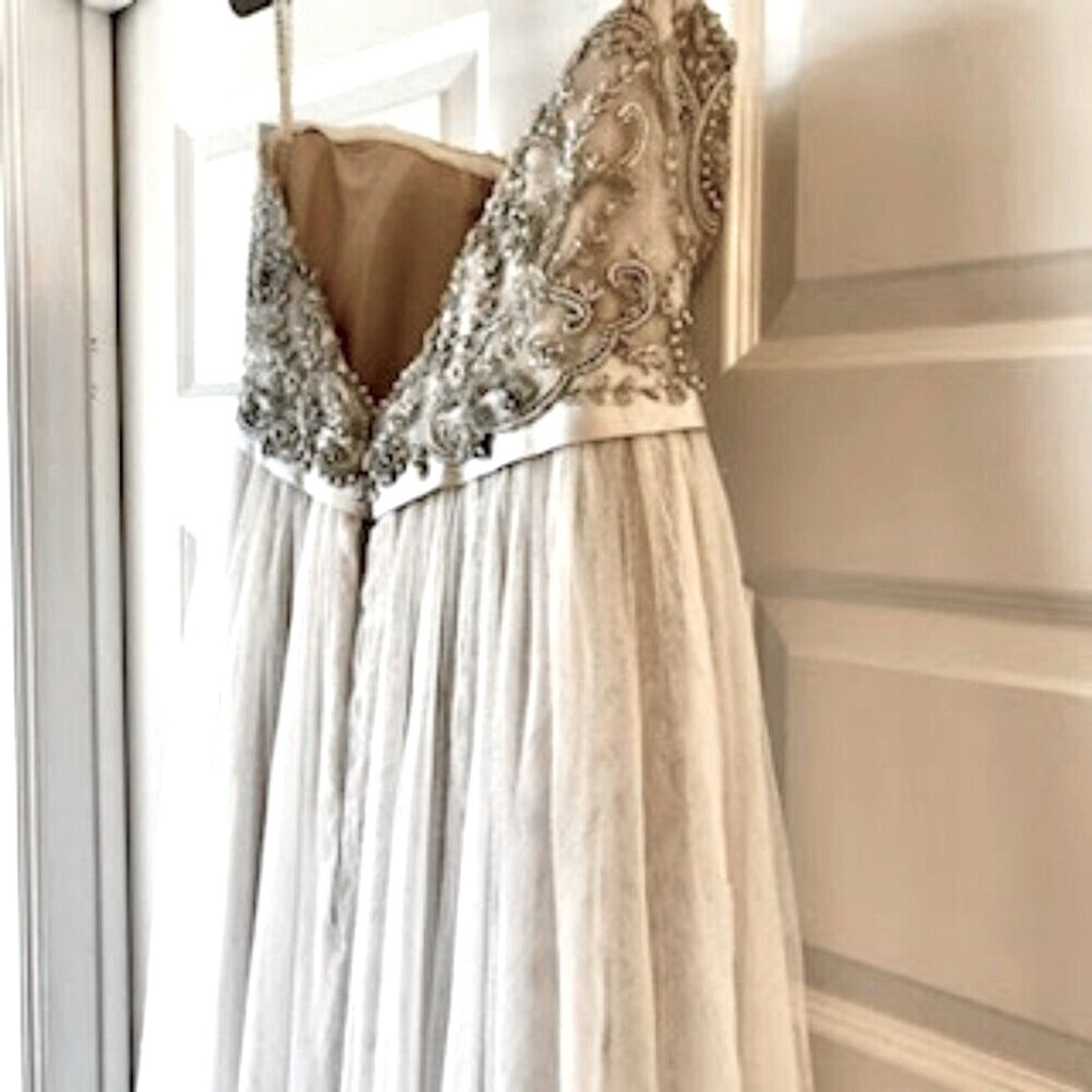 NWT CASABLANCA BRIDAL Piper Gown 2296 Beaded Tulle Chiffon & Satin 14 MSRP $1395