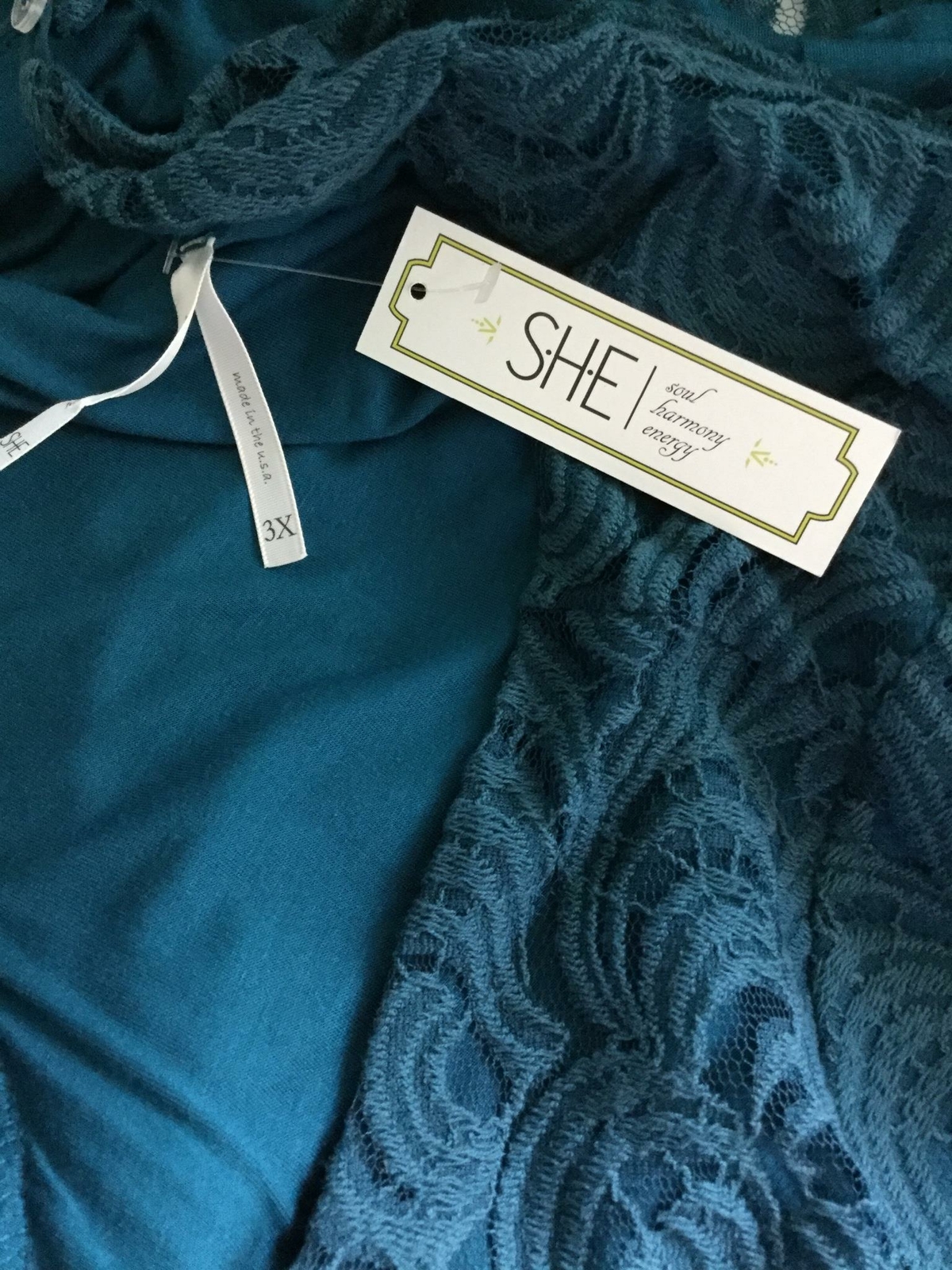 Soul Harmony Energy (S.H.E.) Turquoise Lace Dress (Size 3X) – MSRP $126.00!