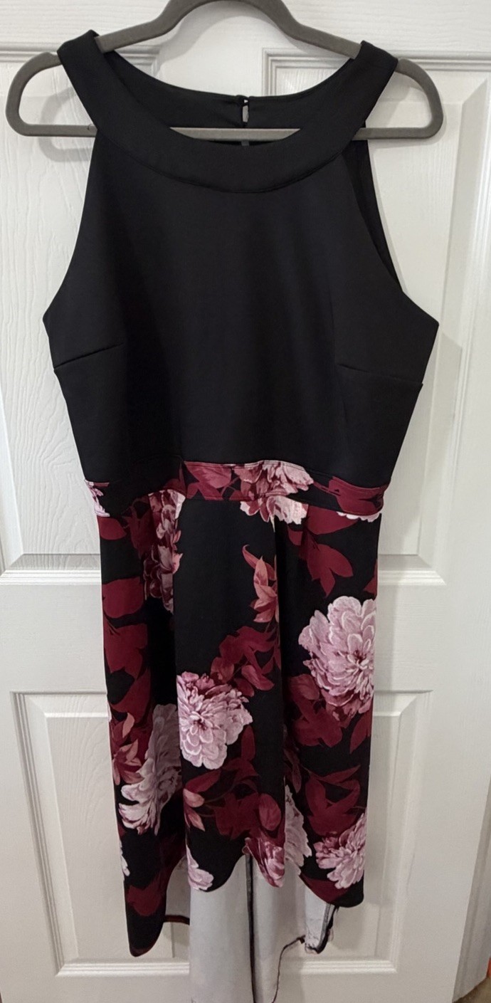 ENFOCUS Woman’s Fancy Special Occasion Sleeveless Hi/Lo Dress Size 16W – Flowers