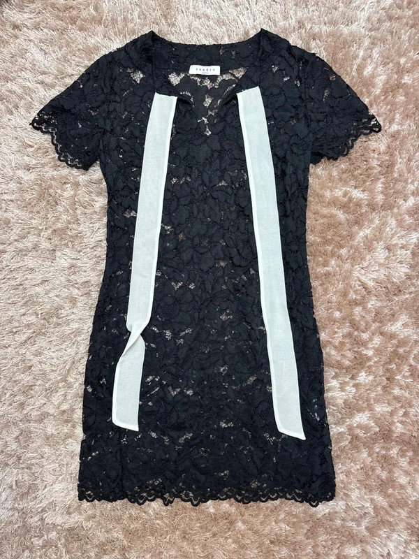 Sandro Black Lace Mini Dress