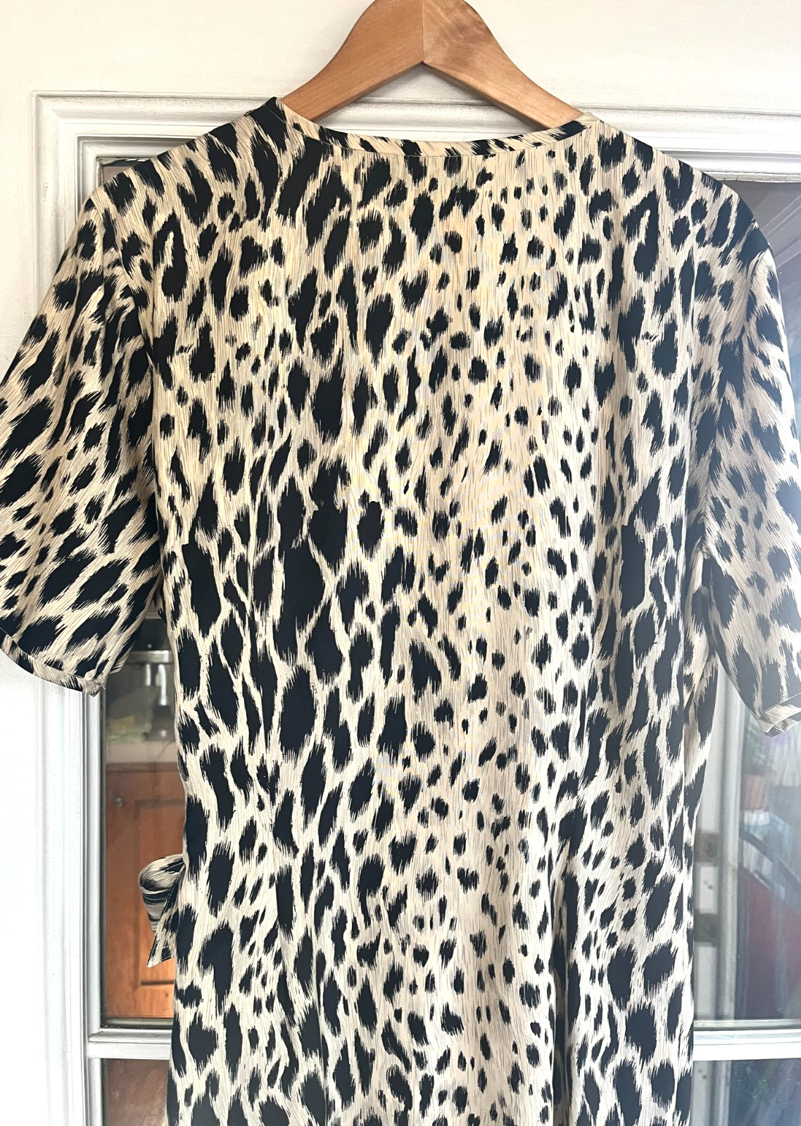 Victoria Soie Size 16 Animal Print Wrap Dress 100% Silk Vintage