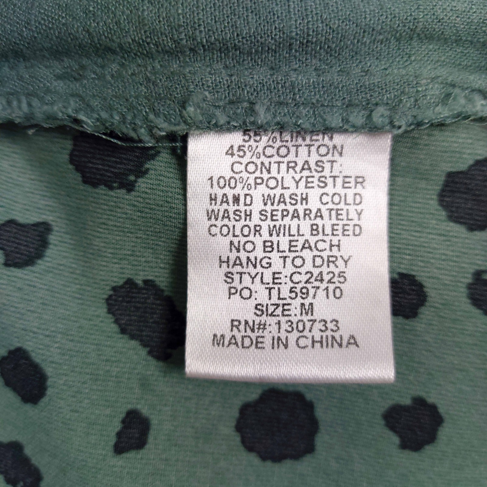 Umgee USA Dress Medium Sage Green Linen Blend Boho Shift Ruffle Hem Pocket