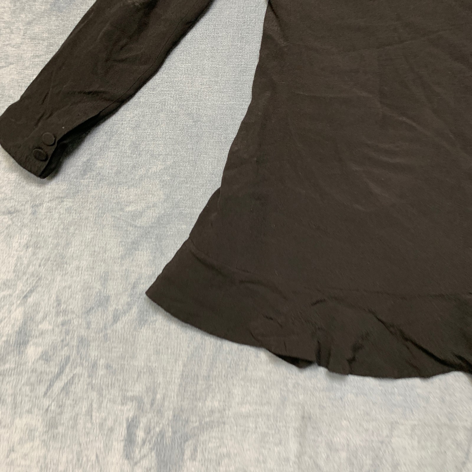Bardot Blazer Dress Womens 6/S Black Ruffle Hem Notch Lapel Double Breasted