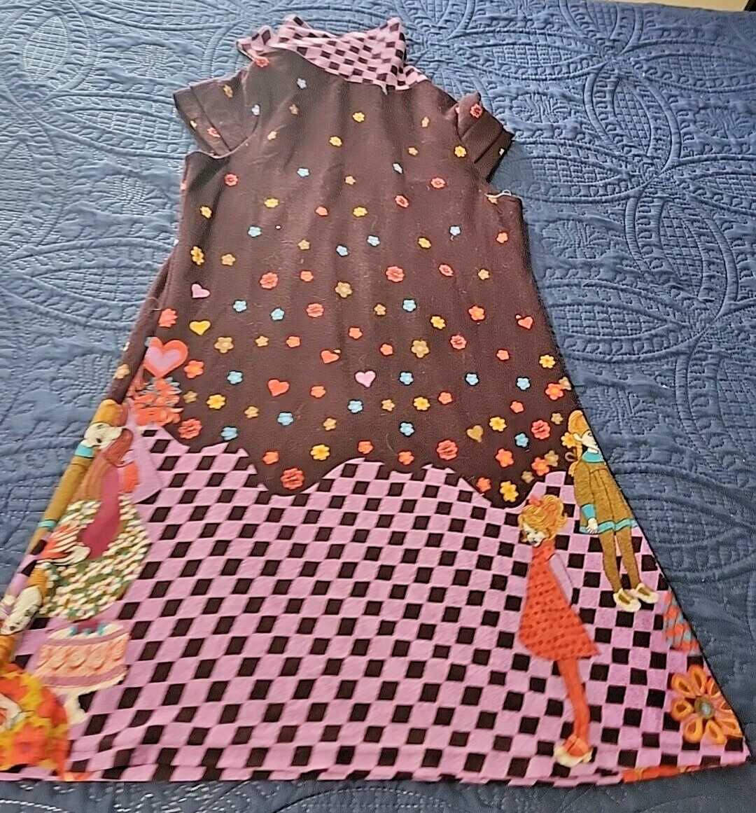 SMASH! Junior’s Purple Geometric Cap Sleeve Pullover Dress L