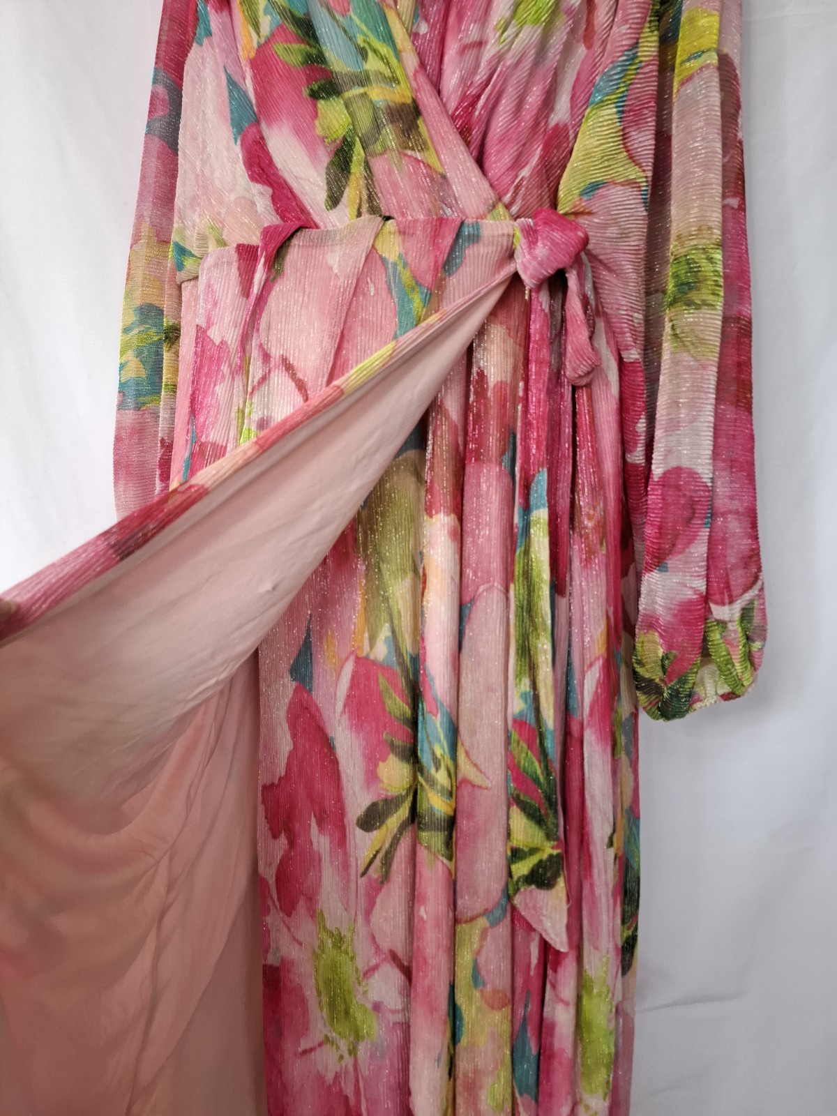 Phase Eight Cosmina Maxi Dress Pleat Shimmer Size Uk 20 BNWOT