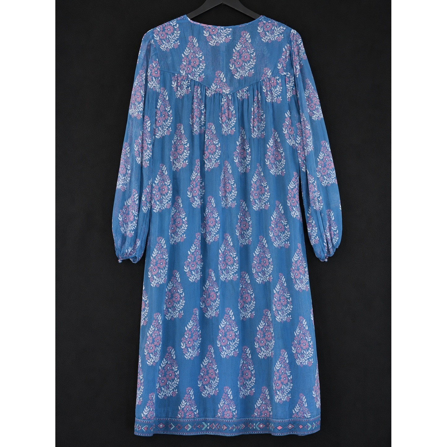 Johnny Was Jade NEW Silk Block Print Floral Boho Midi Smocked Dress Large NWT