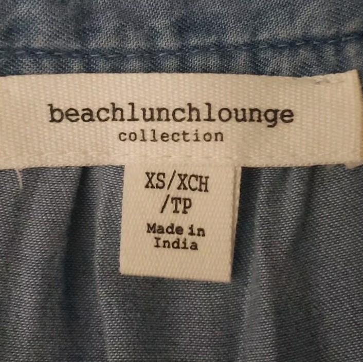 Beach Lunch Lounge Collection Shirt Dress XS Lyocell Long Sleeve Belted Pockets
