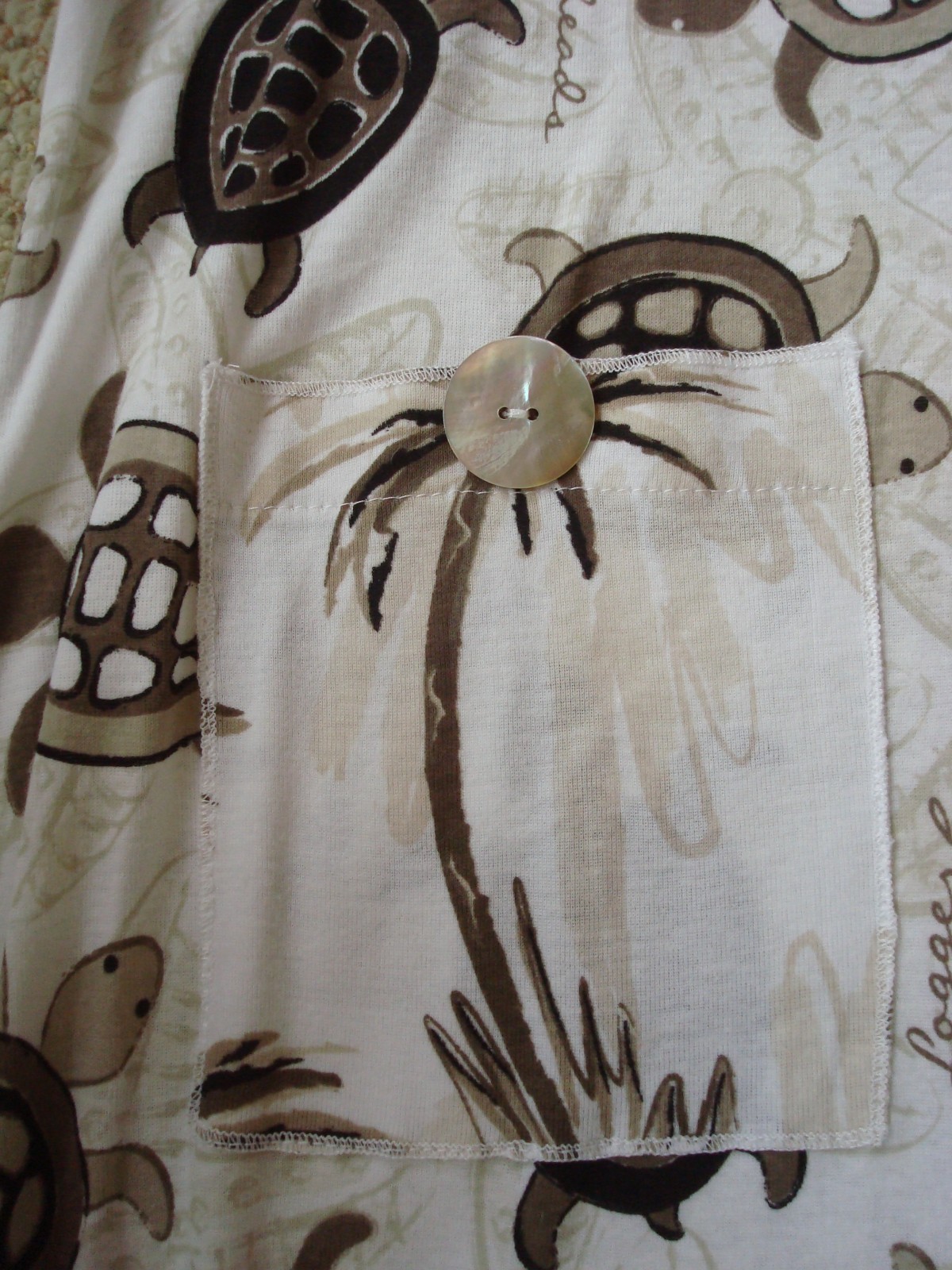 Lulu B Sleeveless Dress U Neck Loggerhead Turtle Design Pocket Size M