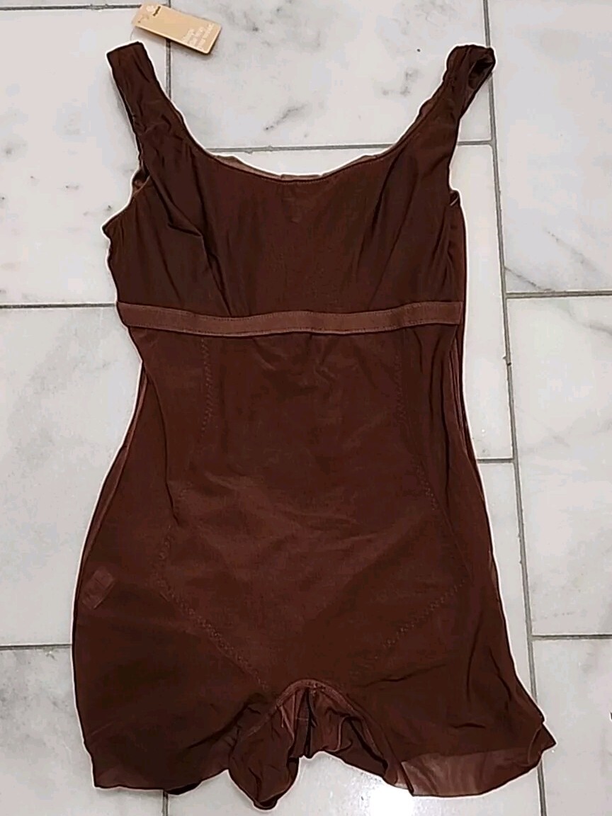 popilush Short Dress Attached Body Suit Brown Sz 3XL