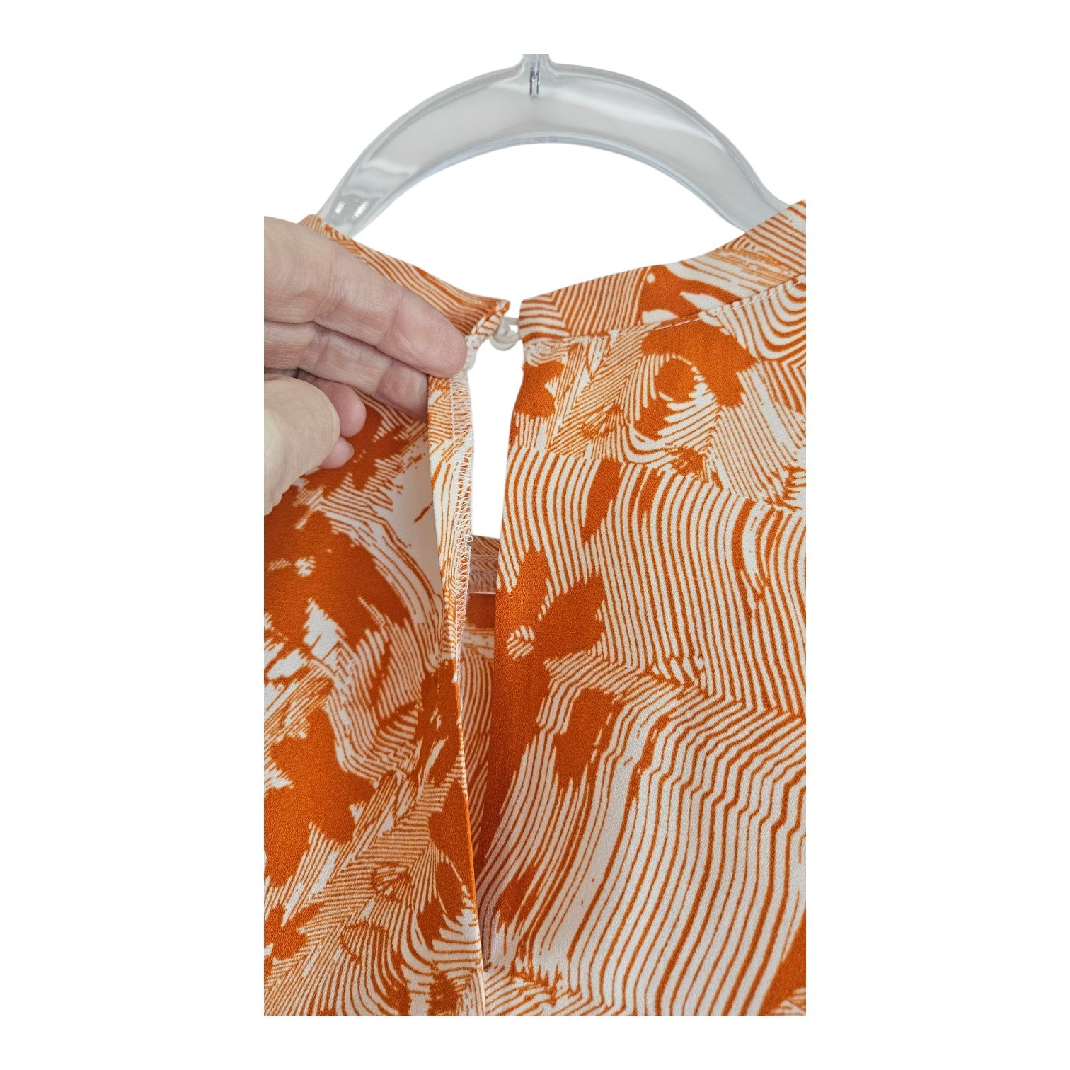 Open Edit NWT Dress Size Sm Ivory Daisy Distort Cutout Sleeveless Pockets Orange