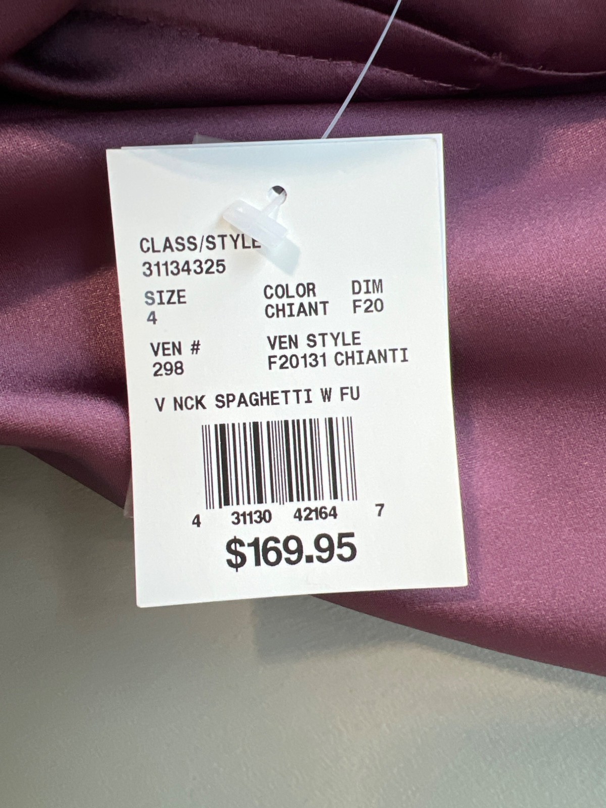 Celebrate DB Studio Spaghetti Strap Satin ALine Long Dress Size 4 Bridesmaid NEW