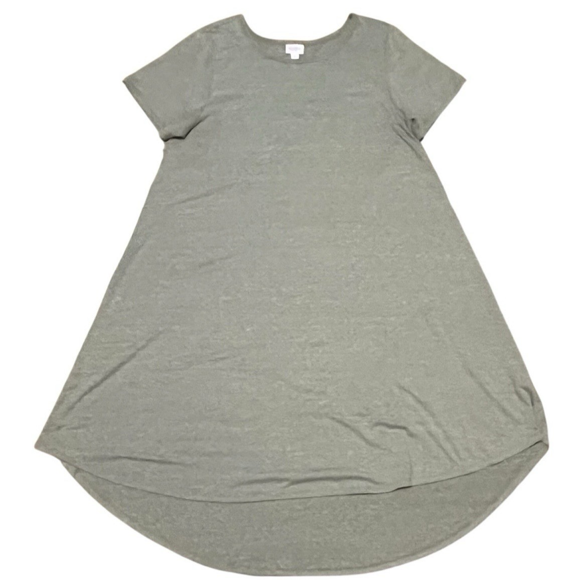 LuLaRoe Carly Textured High Low Swing Dress L Lite Green Casual Comfort Beach