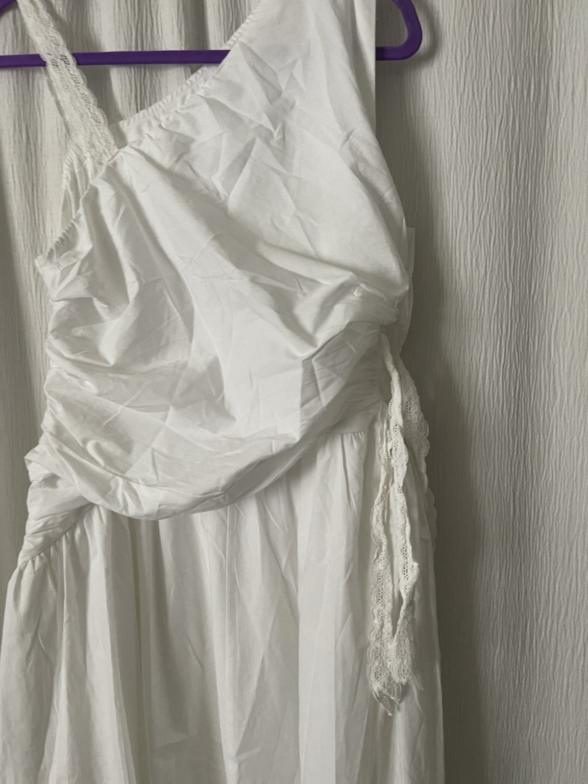 Abercrombie & Fitch Women’s L White One Shoulder A-Line Midi Lace Adjustable