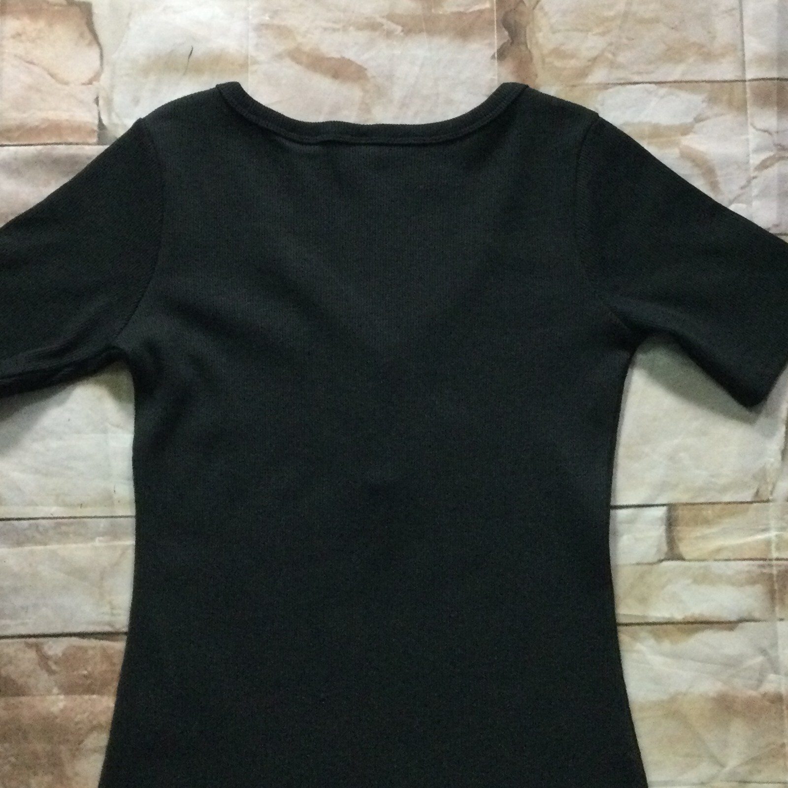 Alternative Apparel Womens Dress sz M new Black Ribbed Knit Henley Stretch w72