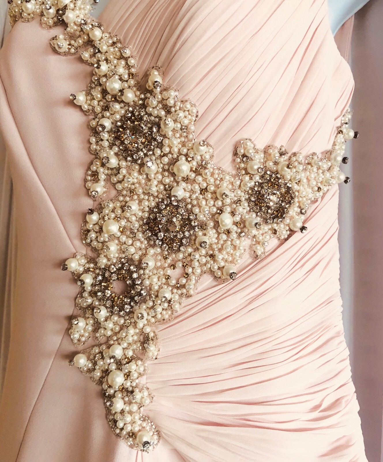 A-Line Gown Embellished Draped Contrast Layer /US6 IT42 S NWT