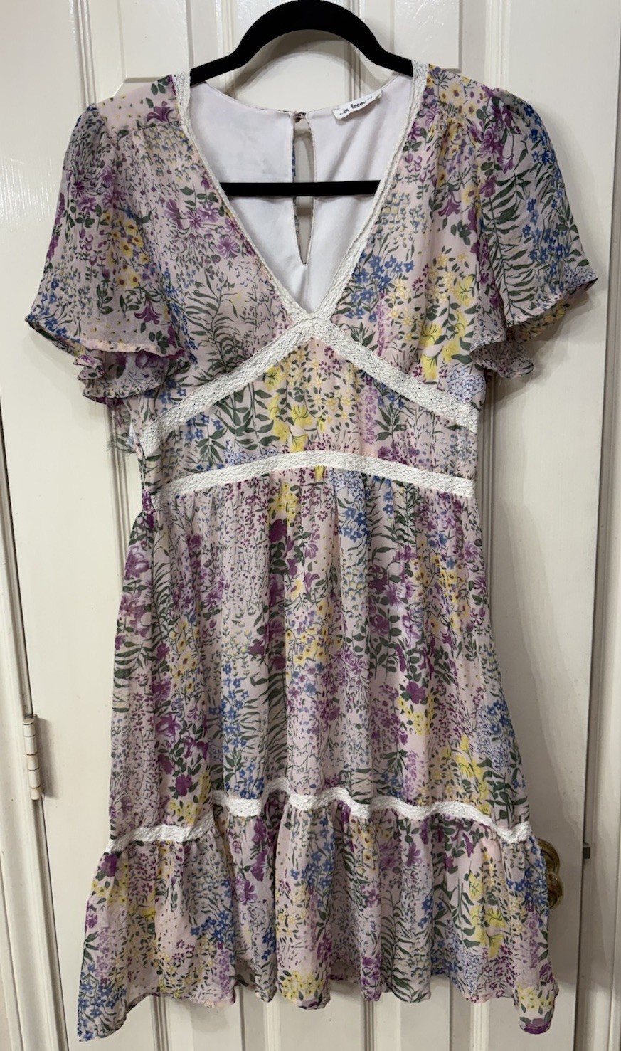 Women’s Multicolor Floral In Loom Dress Size Medium Defective See Pic Upcycle