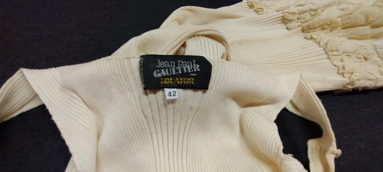 JEAN PAUL GAULTIER Cotton Gauze Beige Tank Dress 80s Pour Equator JPG Avantgarde