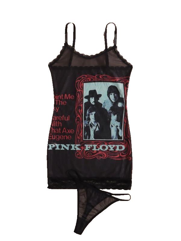 2022 Romwe Mesh Pink Floyd Progressive Rock Band XS-S