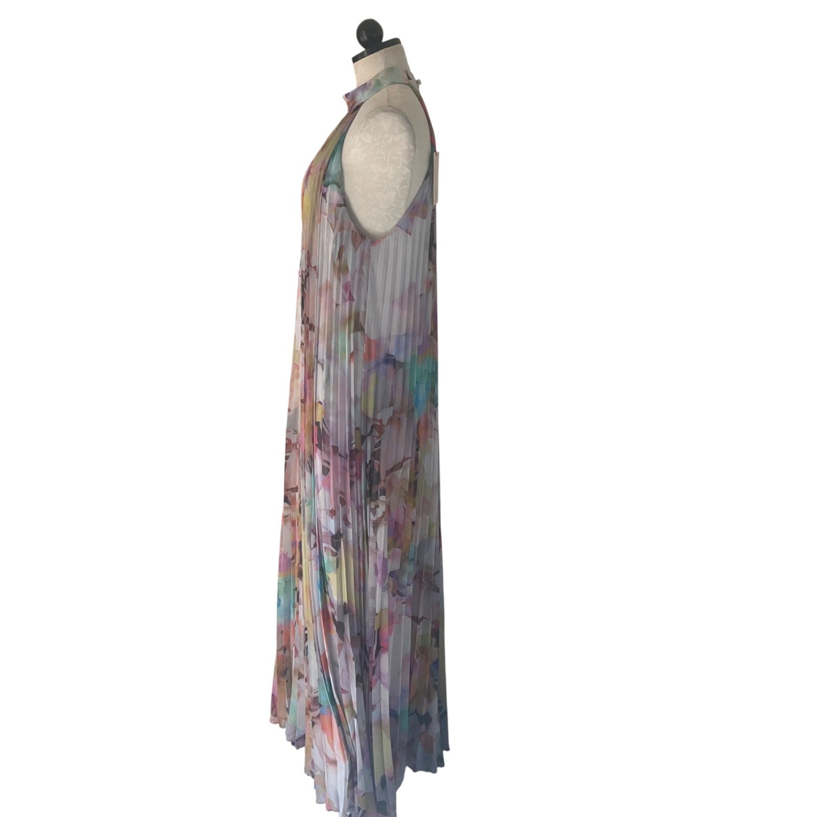 Ted Baker Dress Floral Pleated Womens Size 5 Maxi Multicolor Daydream New Design