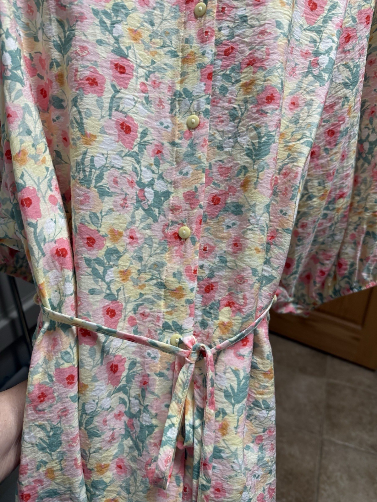 Pola Design From Finland Dress. Button Front, Floral Pattern, EcoVero, Size XL