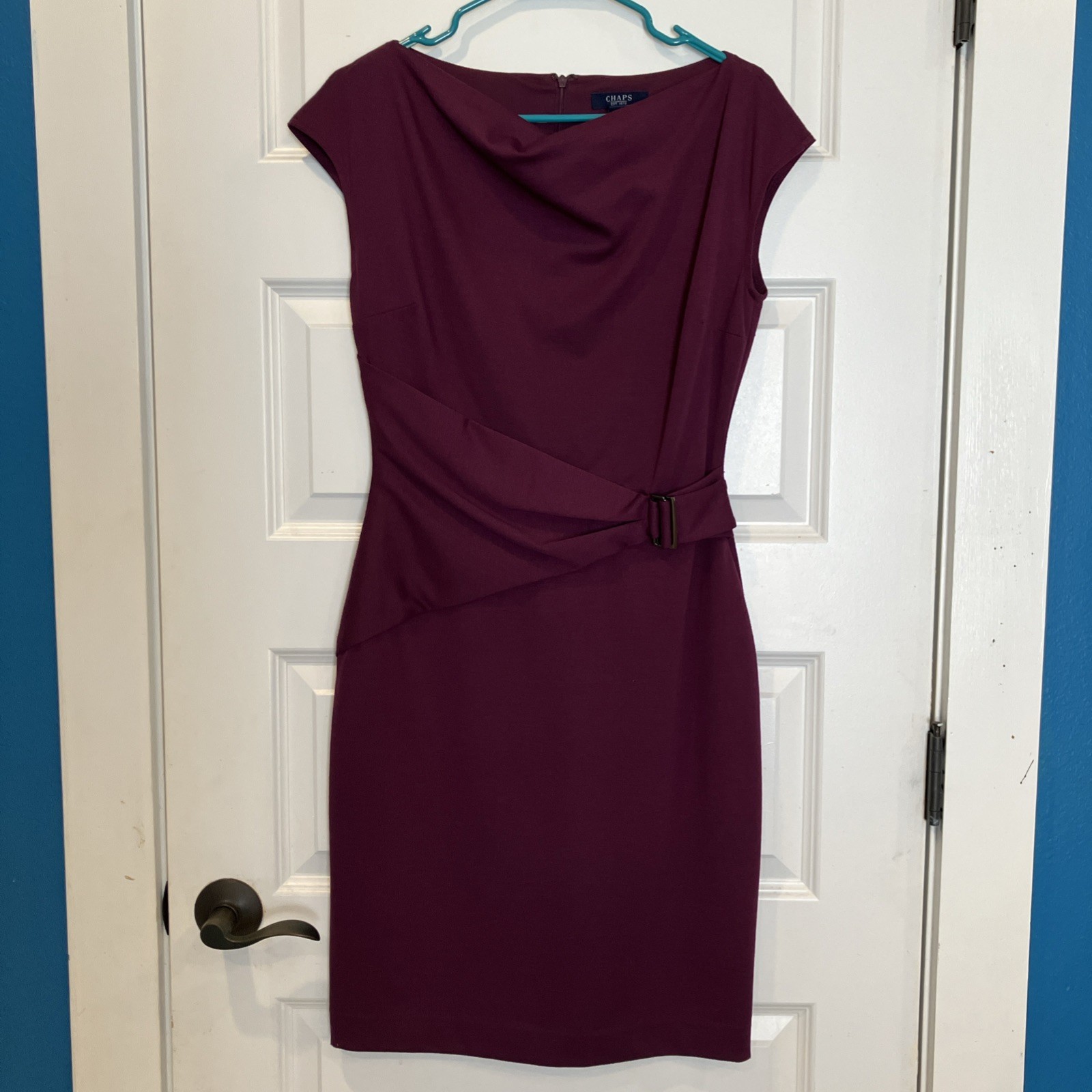 EUC CHAPS Purple Plum Dress Size 6 Knee-length