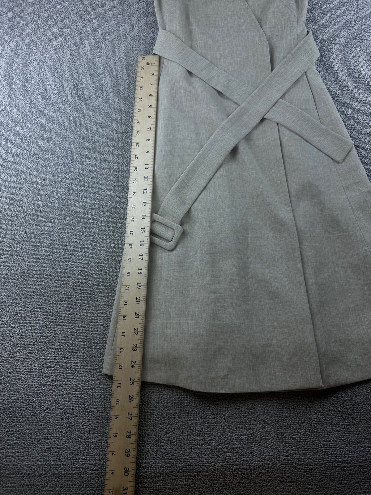 Eleventy Wrap Dress Women XS Beige Sleeveless V-Neck Belted Italy Made Luxury