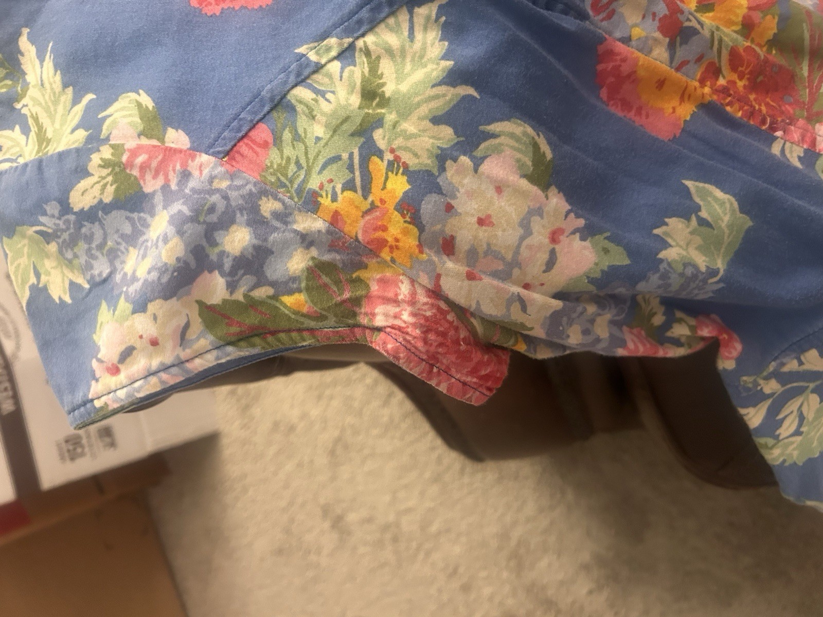 eShakti Dress Plus Size 2X Pockets Blue Floral Fit & Flare Cottagecore Garden