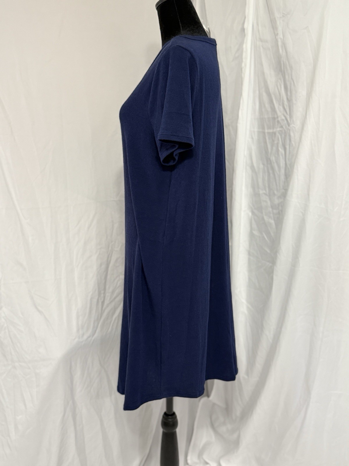 NWT Gyft Womens Short Sleeve Polyester Blend Navy Dress Size Large