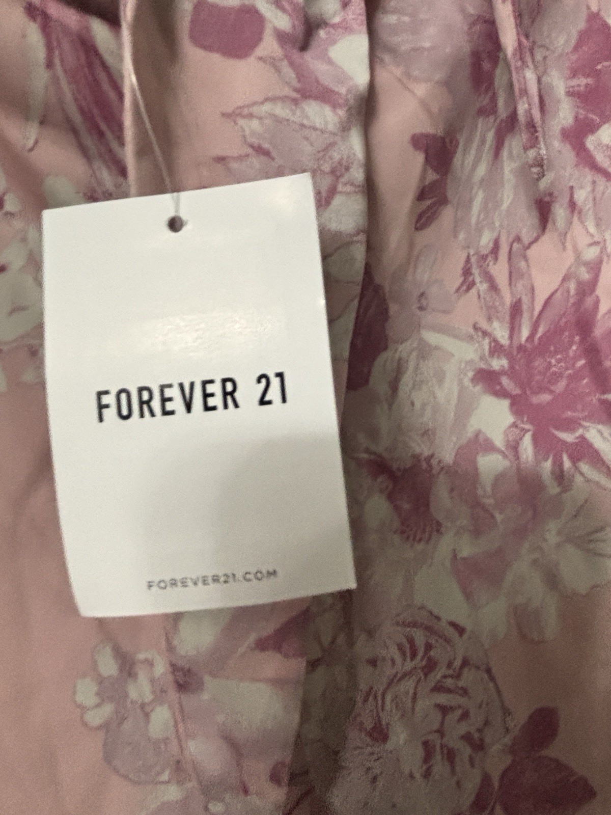 Forever 21 Pink Floral Lace Trim Strappy Sweetheart Mini Slip Dress Women’s M