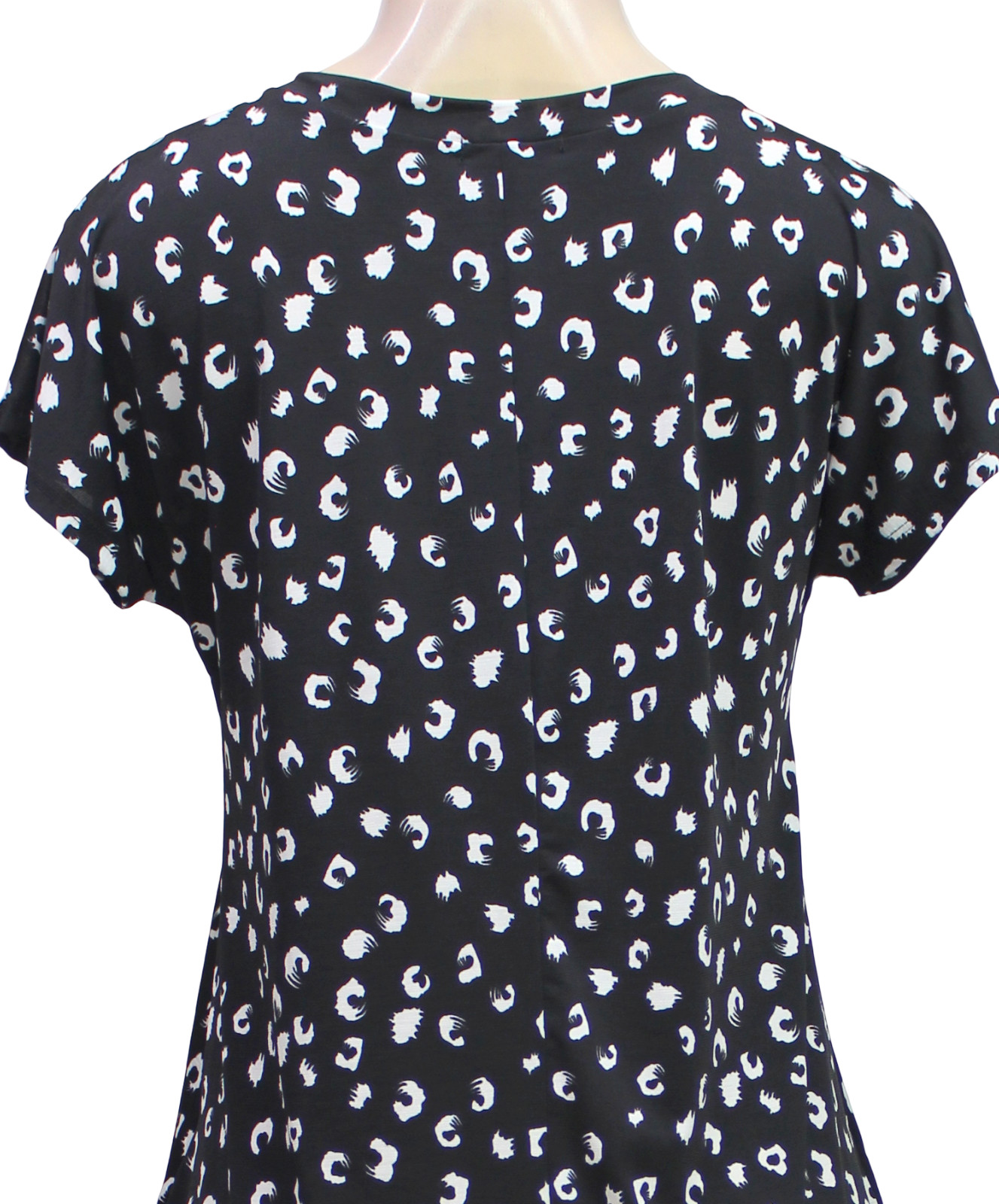 Heimish USA Women’s Shift Dress Short Sleeve Stretch Black Sheer Size S