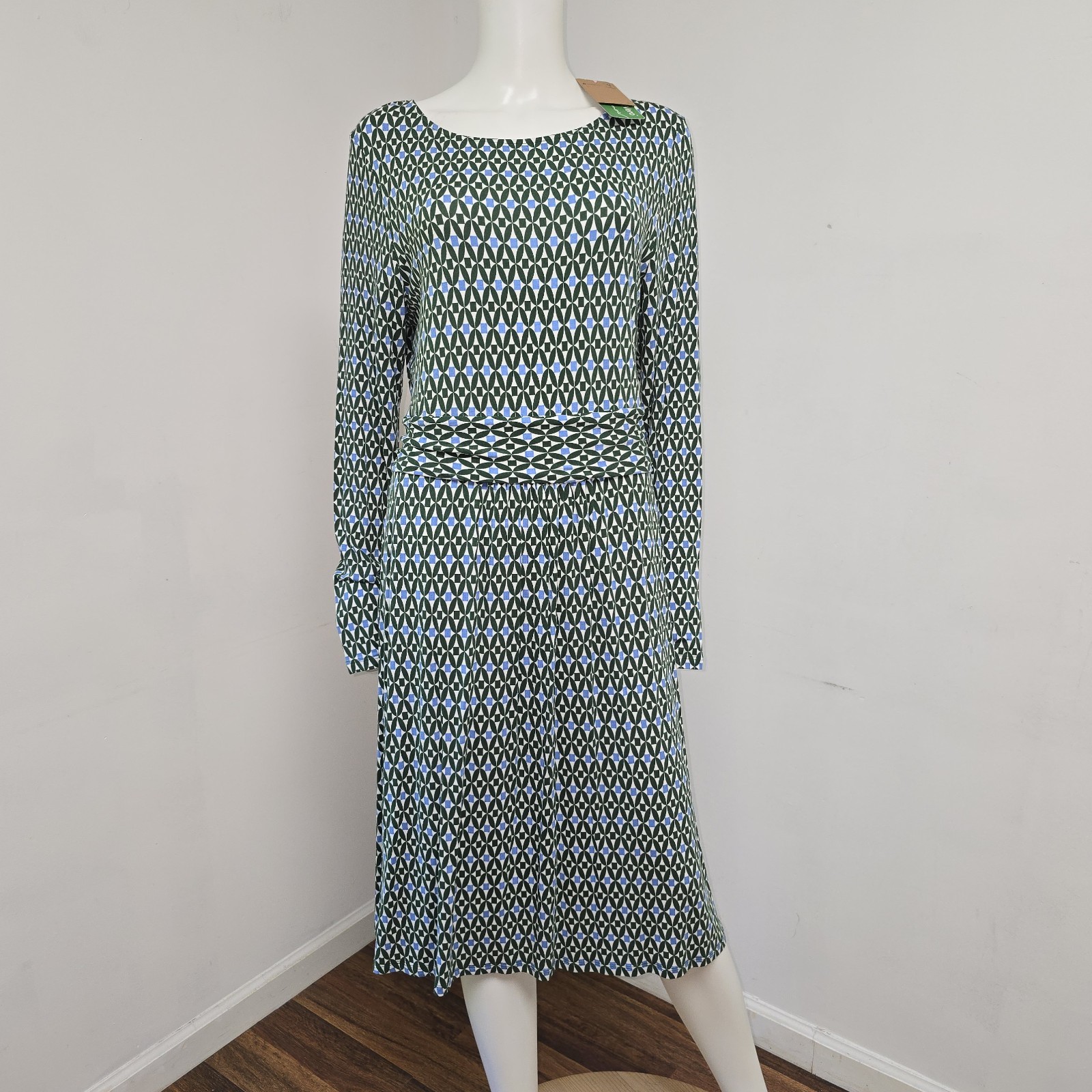 Boden Amelie Jersey Knit Printed Dress Size 16/18R UK20 Pockets Stretch L/S NWT