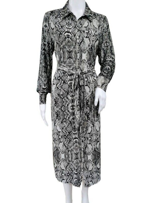 INC International 90s M Luxury Modest Animalprint Corporategoth Midi Dress M