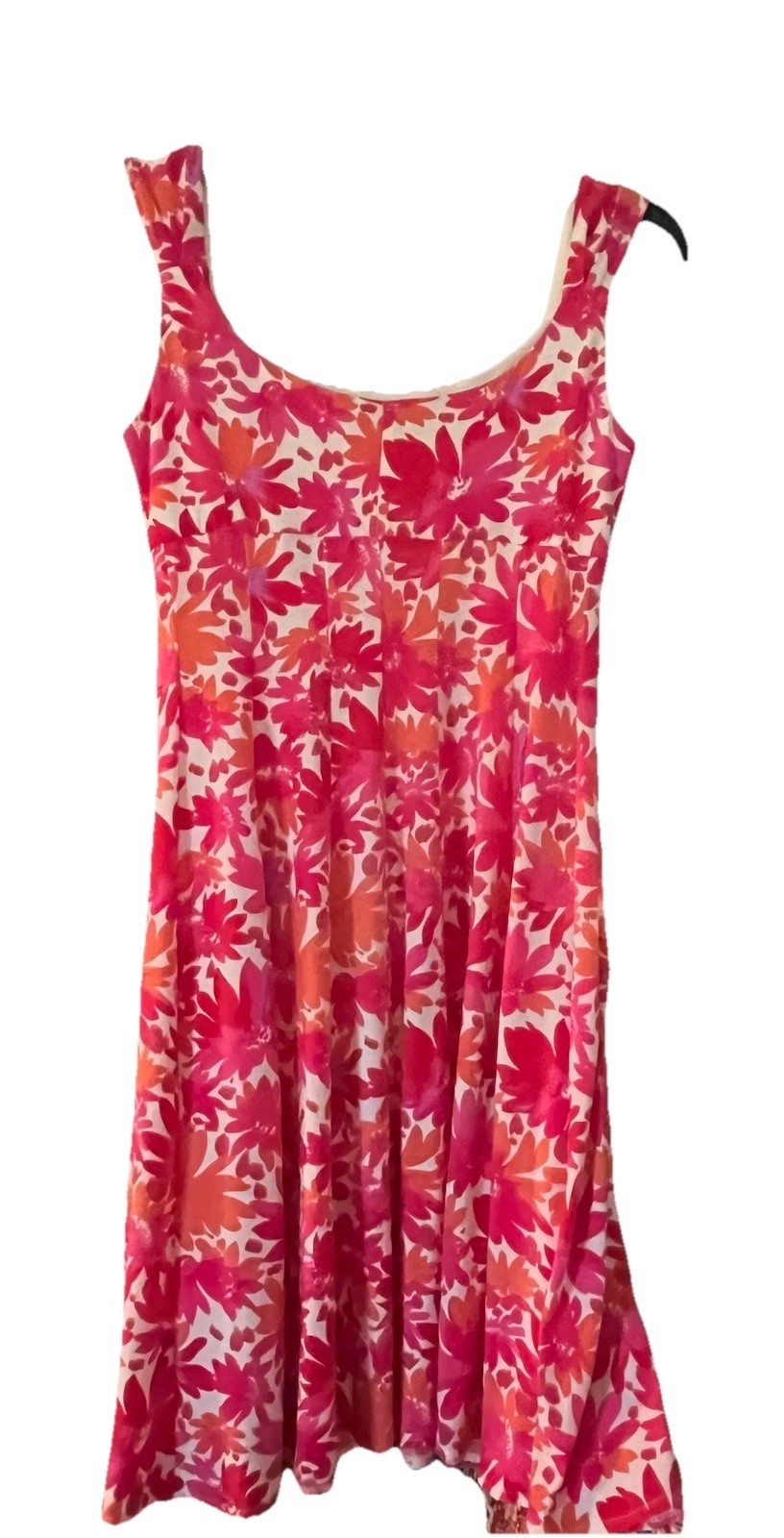 London Times Fit & Flare Floral Scoop Neck Strappy Dress Lined Stretch 8