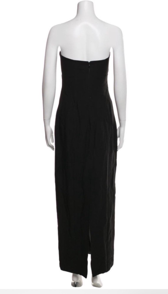 St. Agni Women’s Black Strapless Column Dress Long Sleeveless Zip, Size S