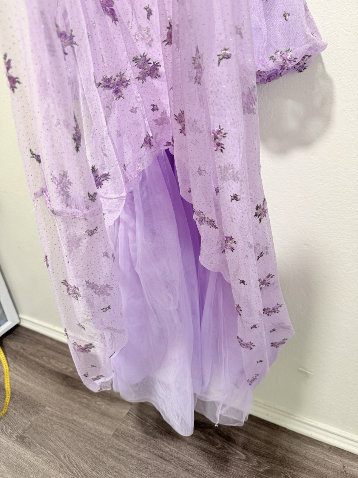 JESSAKAE Purple Rosaría Dress Floral Embroidered V-Neck Midi Dress 1X plus size