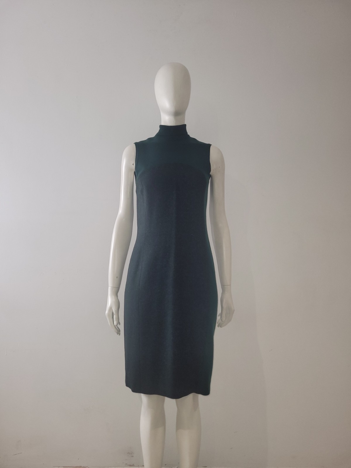 Istante Versace Green Tweed Dress UK 8 10 EU 36 38 Wool Blend Pencil Fitted