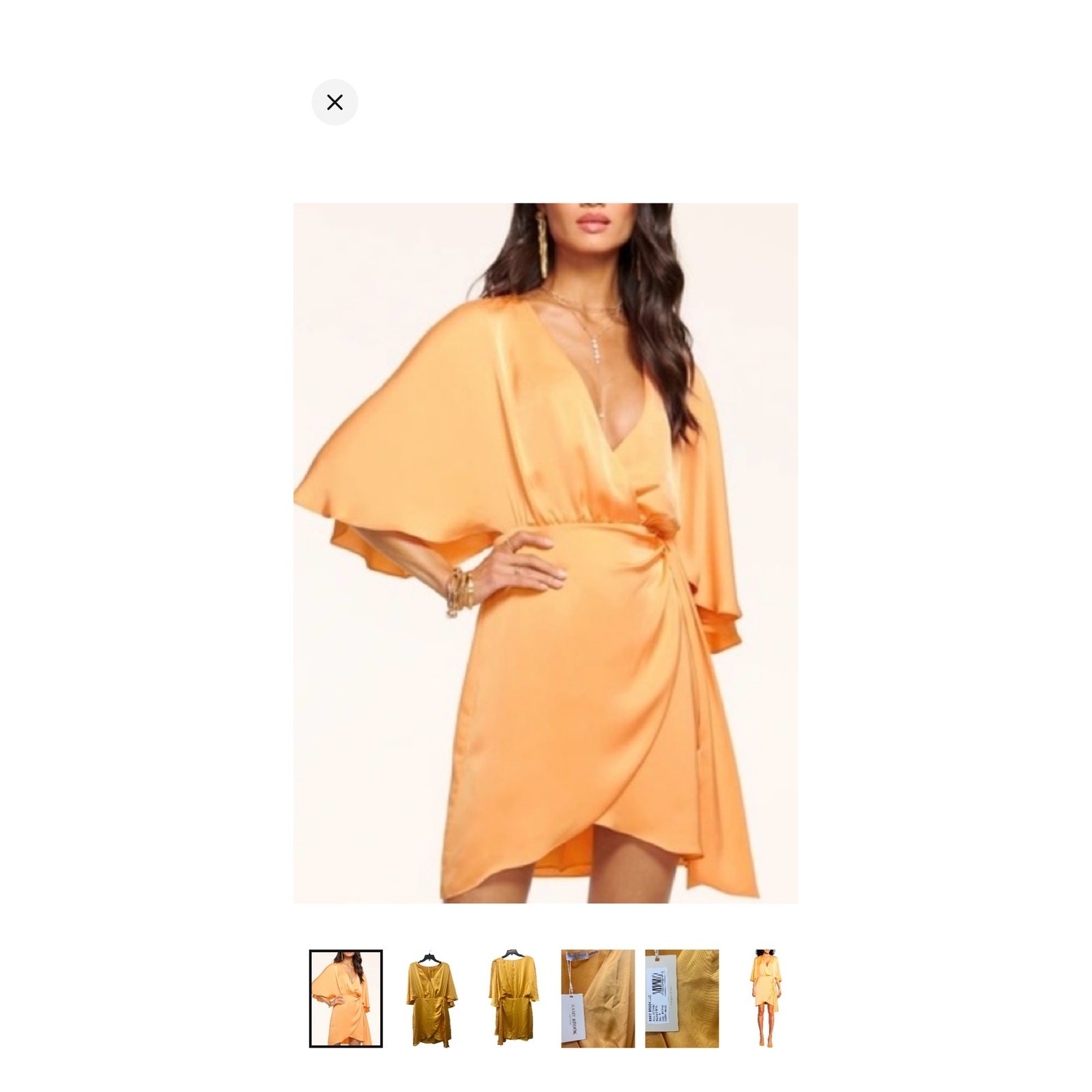 Ramy Brook NWT Alexis Wrap Mini Dress features a satin finish