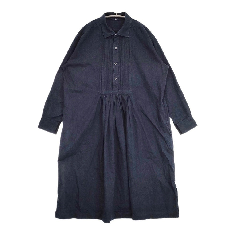 45R/45rpm Pintuck shirt dress, size 2, indigo. dress Navy 6-0619M♪