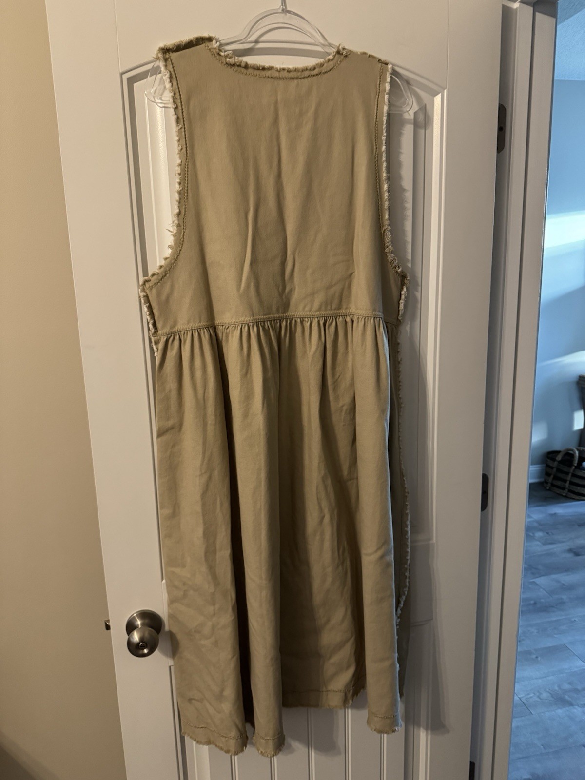 Kountry Kousins By Marsha Geyer Large Tan Jumper Dress Teacher RARE Vintage