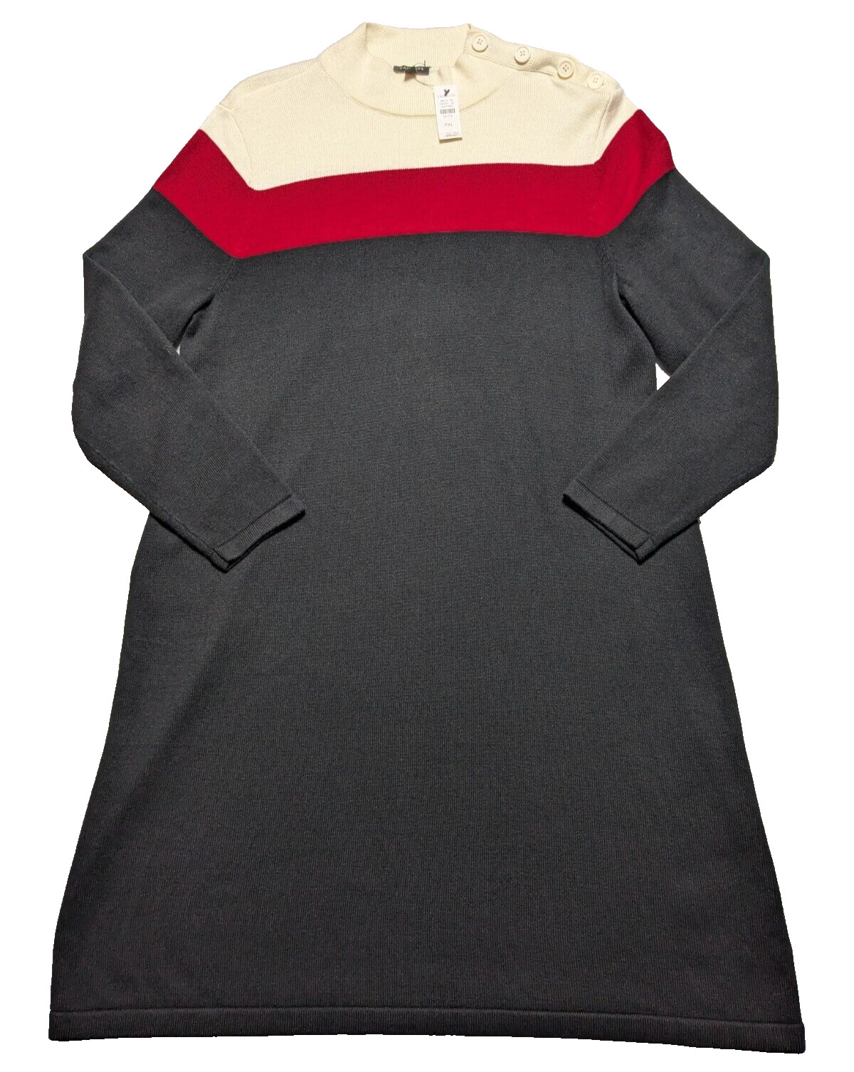 TALBOTS PETITE XLP Colorblock Mock Neck Cashmere Blend Sweater Dress NEW