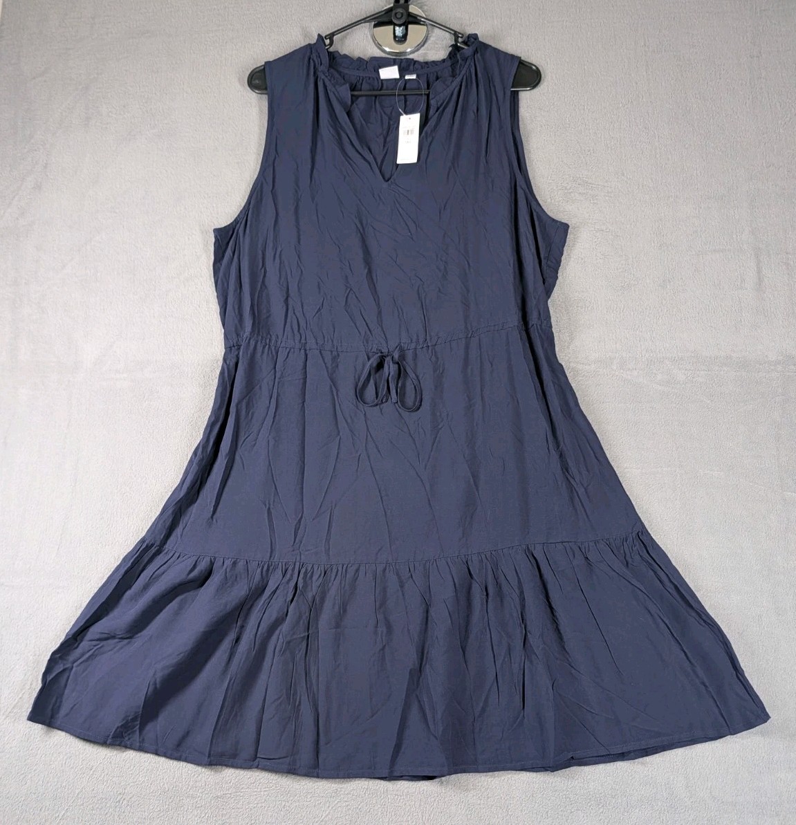 Gap Factory Womens Large Tall Navy Sleeveless Tiered Dress NWT Casual Boho Midi